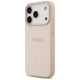 Etui Guess Saffiano Classic Logo MagSafe do iPhone 17 Pro różowy