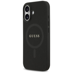 Etui Guess Saffiano Classic Logo MagSafe do iPhone 17 czarny
