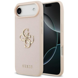 Etui Guess Grained Big 4G & Classic Logo do iPhone Air różowy