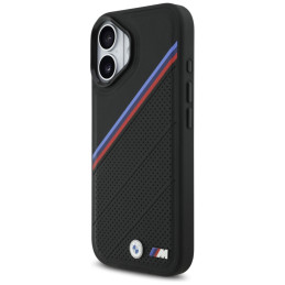 Etui BMW M Tricolor Metal Logo MagSafe do iPhone 17 czarny