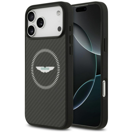 Etui Aston Martin HC Kevlar Counter Design MagSafe do iPhone 17 Pro Max czarny