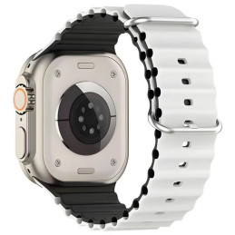 Silikonowy pasek Beline Woven do Apple Watch  38/40/41mm biało-czarny