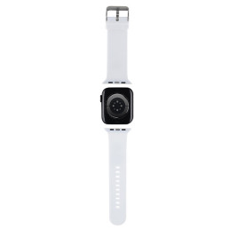 Pasek opaska Karl Lagerfeld 3D Rubber Karl&Choupette Heads strap do Apple Watch 38/40/41mm, biały/white