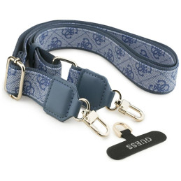 Etui Guess 4G Strass Logo & Big Strap Metal Buttons MagSafe do iPhone 17 niebieski