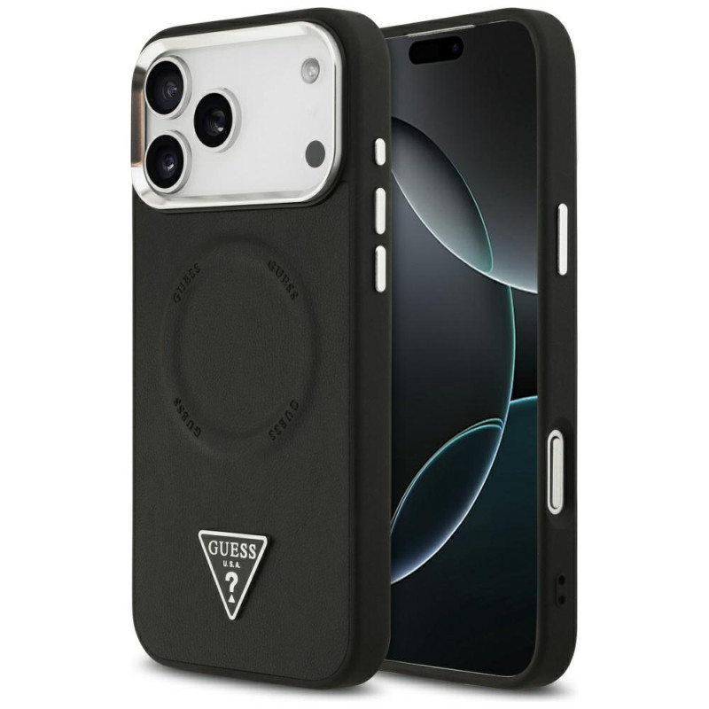 Etui Guess Triangle Logo MagSafe do iPhone 17 Pro czarny