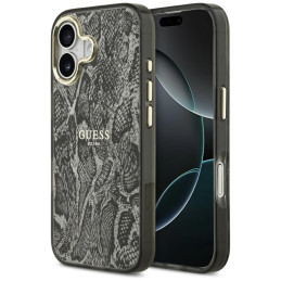 Etui Guess Python Pattern MagSafe do iPhone 17 czarny