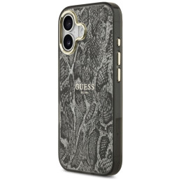 Etui Guess Python Pattern MagSafe do iPhone 17 czarny