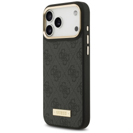 Etui Guess 4G Logo Plate MagSafe do iPhone 17 Pro Max czarny