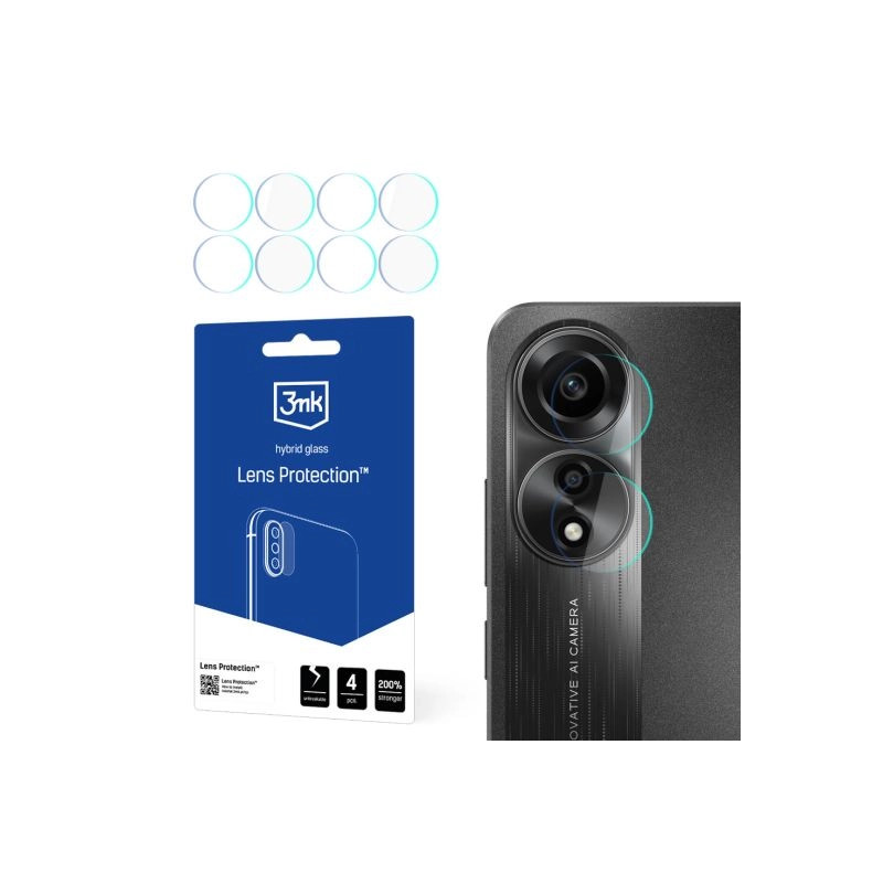 Szkło na obiektyw aparatu 3mk Lens Protection do Oppo A78 4G, 4szt