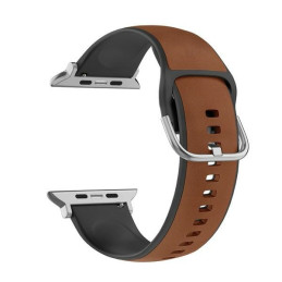 Skórzany Pasek Beline Silico Leather do Apple Watch 42/44/45/49mm brązowo-czarny