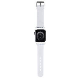 Pasek opaska Karl Lagerfeld 3D Rubber Karl&Choupette Heads strap do Apple Watch 42/44/45/49mm, biały