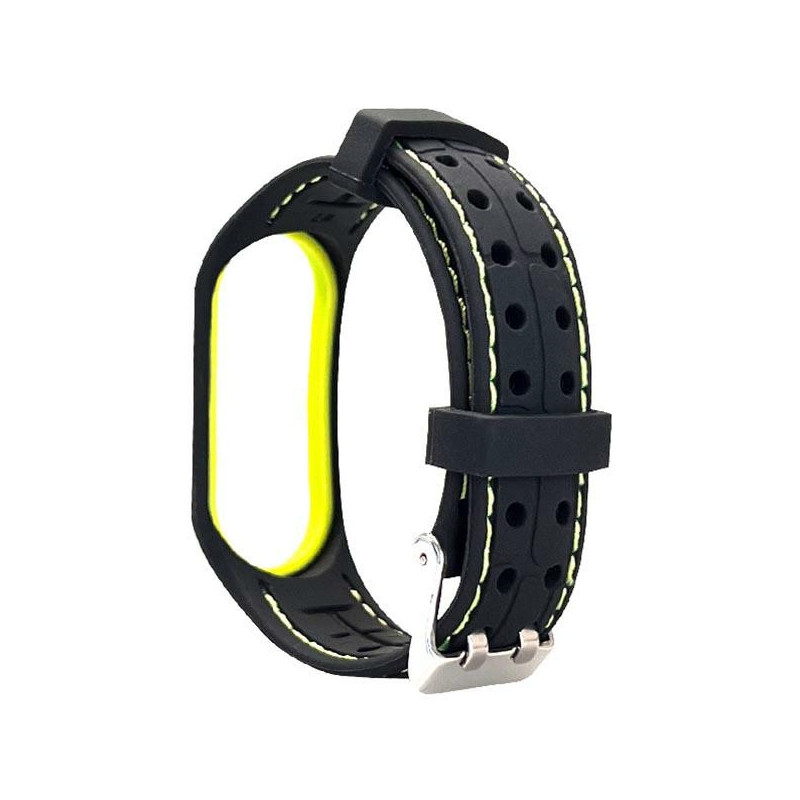 Pasek Beline Smart do Mi Band 7 czarno-limonkowy