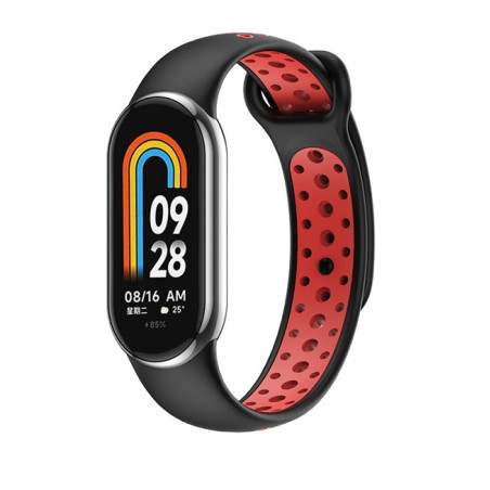 Pasek Beline design do Mi Band 9/8 czarno-czerwony