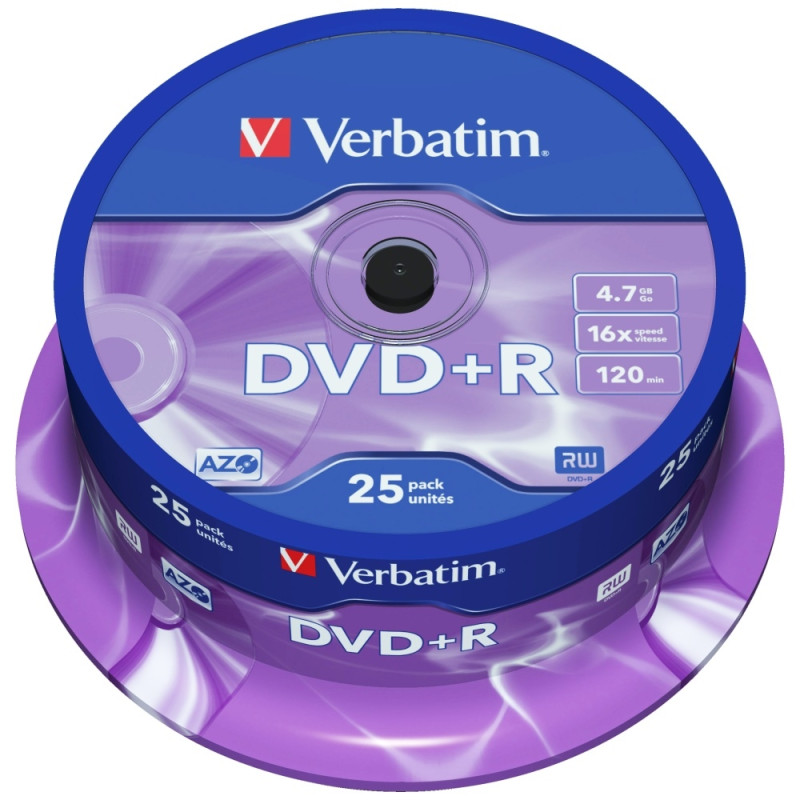 Płyta Verbatim DVD-R 4.7GB 16x AZO 25szt srebrny 