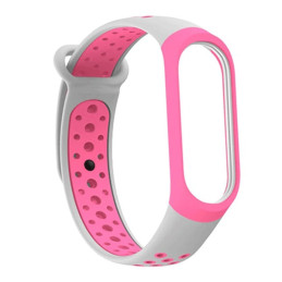 Pasek Beline do Mi Band 3/4 design różowo-szary