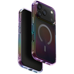Etui UNIQ Iridescia do MagSafe do iPhone 17 Pro, midnight quartz
