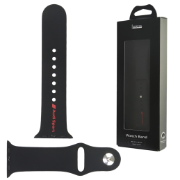 Pasek Audi Sport Red Logo Silicone Watch Strap do Apple Watch 40/41/42mm, czarny