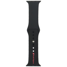 Pasek Audi Sport Red Logo Silicone Watch Strap do Apple Watch 40/41/42mm, czarny