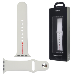Pasek Audi Sport Red Logo Silicone Watch Strap do Apple Watch 40/41/42mm biały