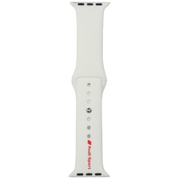 Pasek Audi Sport Red Logo Silicone Watch Strap do Apple Watch 40/41/42mm biały