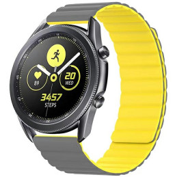 Uniwersalny pasek Beline Magnetic Watch do zegarów 20mm szaro-żółty