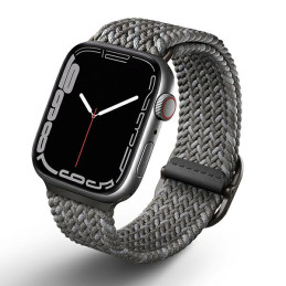 Miękki, oddychający pasek UNIQ Aspen do Apple Watch 1/2/3/4/5/6/7/8/9/SE/SE2 44/42/45 mm, szary