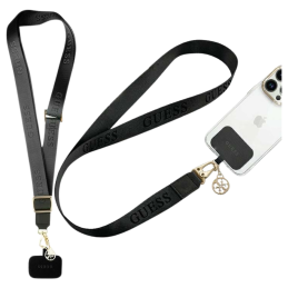 Uniwersalny pasek do telefonu Guess CBDY Nylon Chain, czarne