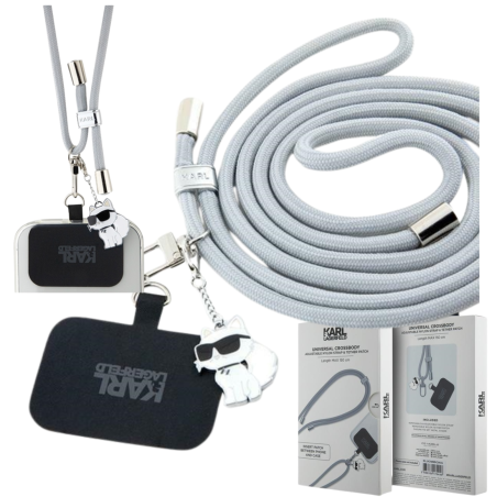 Uniwersalny pasek do telefonu Karl Lagerfeld CBDY, szary/grey