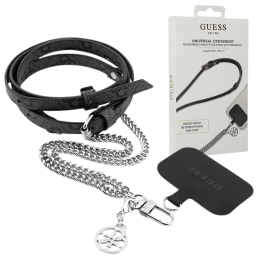 Uniwersalny pasek do telefonu Guess 4G Chain strap, czarne