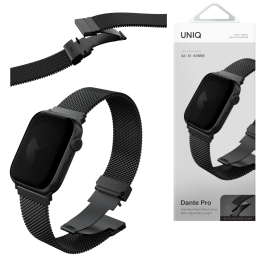 Pasek UNIQ Dante Pro do Apple Watch 42/41/40mm Stainless Steel grafitowy czarny