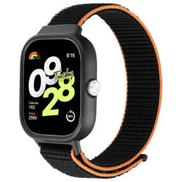 Nylonowy pasek opaska Beline do Redmi Watch 4 czarno-pomarańczowy