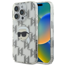 Etui Karl Lagerfeld IML Karl Head Electroplated do iPhone16 Pro Max, przezroczyste