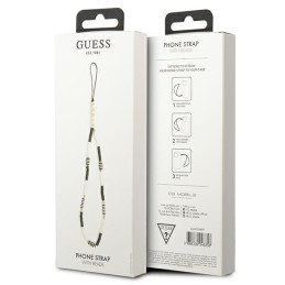 Zawieszka brelok Guess Phone Strap na telefon, czarno-biały/black-white