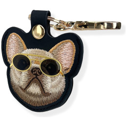 Etui na lokalizator / brelok Nimmy Glasses Cool Dog czarny