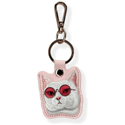 Etui na lokalizator / brelok Nimmy Glasses Cool Cat różowy