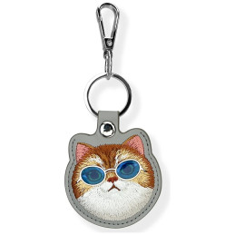 Etui na lokalizator / brelok Nimmy Glasses Cool Cat szary