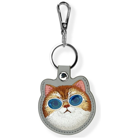 Etui na lokalizator / brelok Nimmy Glasses Cool Cat szary