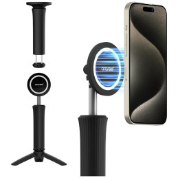 Uchwyt selfie stick kijek tripod, Araree Lite, statyw do MagSafe Bluetooth czarny