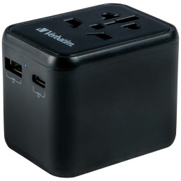 Podróżny Adapter Verbatim EU/UK/US2xUSB-A/USB-C PD 20W UTA-02 czarny