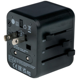 Podróżny Adapter Verbatim EU/UK/US2xUSB-A/USB-C PD 20W UTA-02 czarny