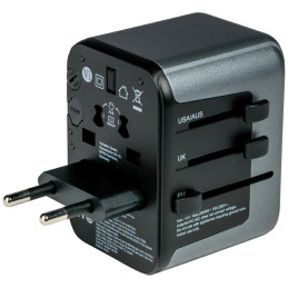 Podróżny Adapter Verbatim EU/UK/US2xUSB-A/2xUSB-C PD 30W UTA-03 czarny