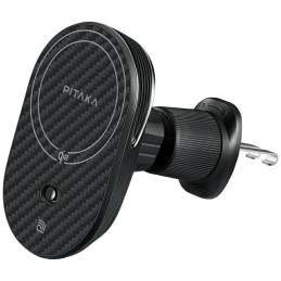 Uchwyt samochodowy z ładowarką bezprzewodową PITAKA MagEZ Pro 2 Qi2 15W NFC Magsafe czarno szary