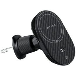 Uchwyt samochodowy z ładowarką bezprzewodową PITAKA MagEZ Pro 2 Qi2 15W NFC Magsafe czarno szary