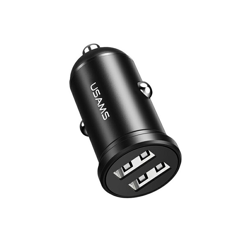 Ładowarka Samochdowa USAMS 2xUSB 2,4A Mini czarny