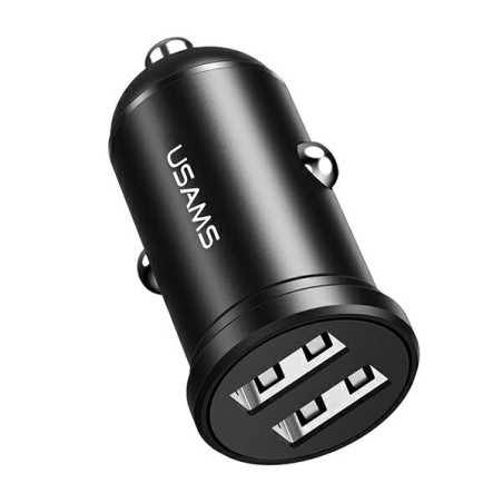 Ładowarka Samochdowa USAMS 2xUSB 2,4A Mini czarny