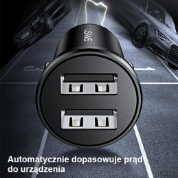 Ładowarka Samochdowa USAMS 2xUSB 2,4A Mini czarny