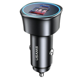 Ładowarka Samochdowa USAMS 1xUSB+1xUSB-C C26 95W (only head) Fast Charge czarny