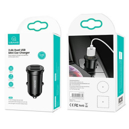 Ładowarka Samochdowa USAMS 2xUSB 2,4A Mini czarny