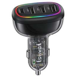 Ładowarka Samochdowa USAMS 1xUSB-C 3xUSB-A C34 48W 3A+C PD Fast Charge czarny