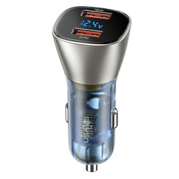 Ładowarka Samochdowa USAMS C29 45W 2xUSB-A Fast Charge jasno złoty